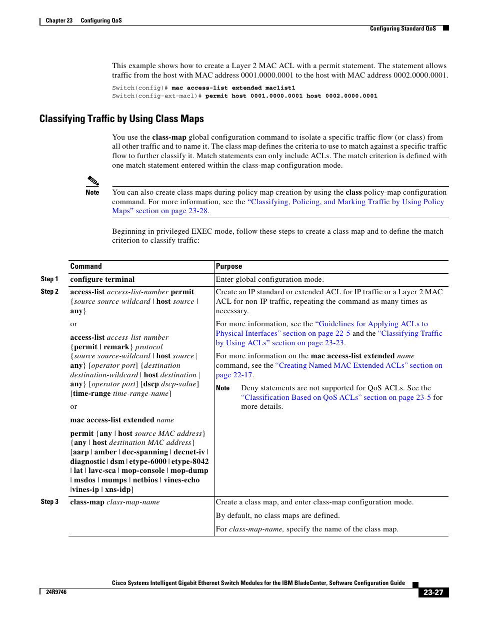 Classifying traffic by using class maps | IBM 12.1(22)EA6 User Manual | Page 435 / 550