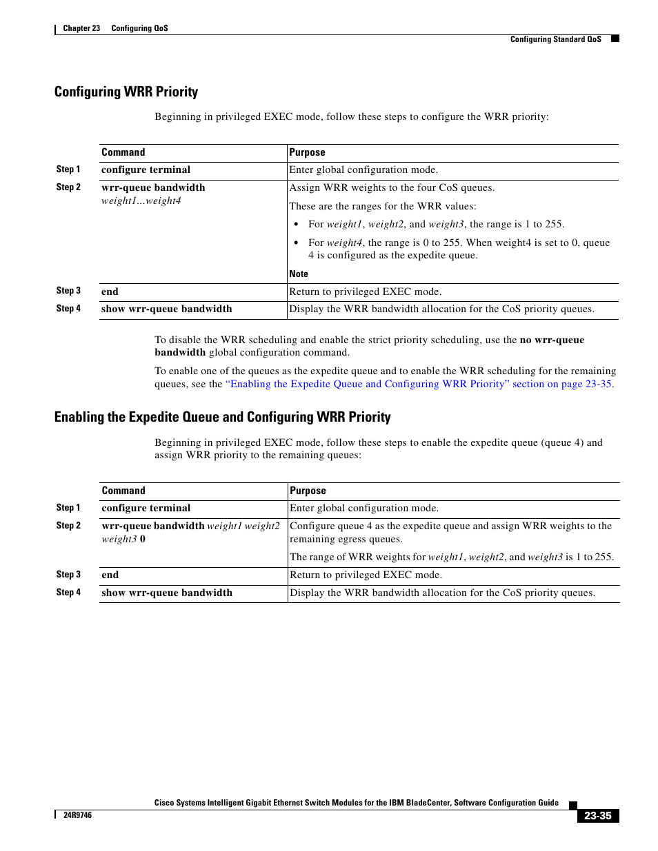 Configuring wrr priority | IBM 12.1(22)EA6 User Manual | Page 443 / 550