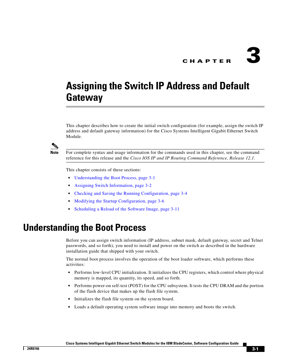 Understanding the boot process, C h a p t e r, Chapter 3 | IBM 12.1(22)EA6 User Manual | Page 45 / 550