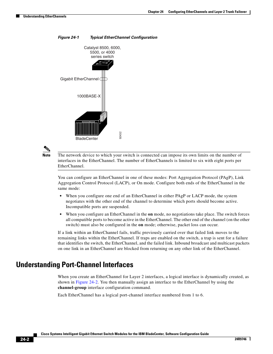 Understanding port-channel interfaces, Figure 24-1 | IBM 12.1(22)EA6 User Manual | Page 450 / 550