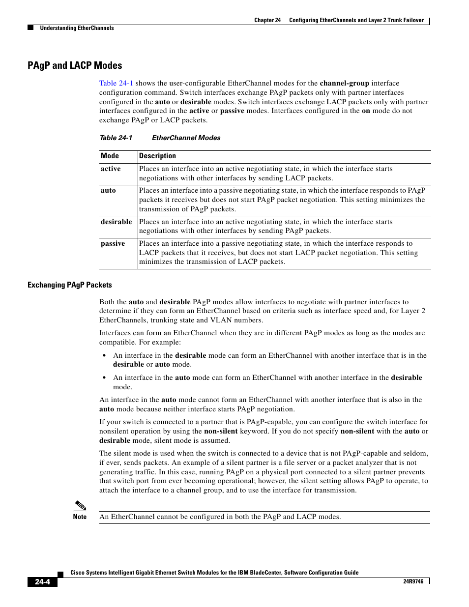 Pagp and lacp modes | IBM 12.1(22)EA6 User Manual | Page 452 / 550