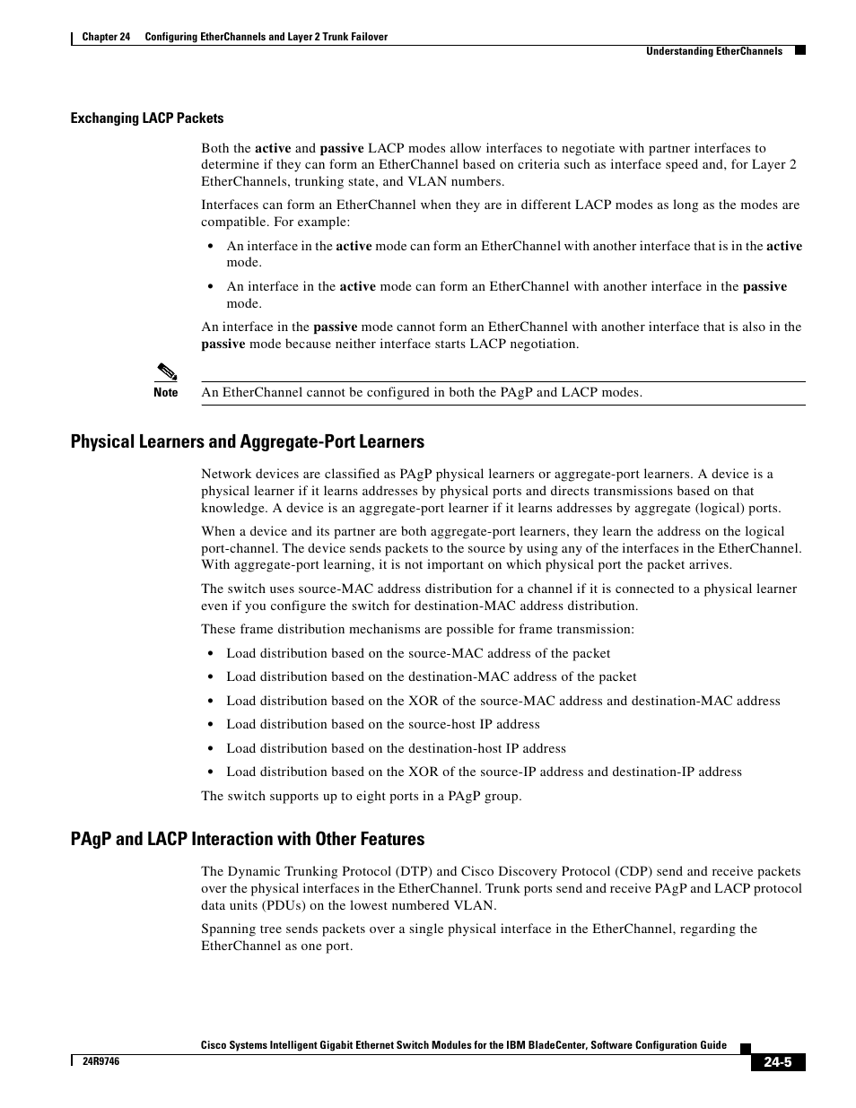 Physical learners and aggregate-port learners, Pagp and lacp interaction with other features | IBM 12.1(22)EA6 User Manual | Page 453 / 550