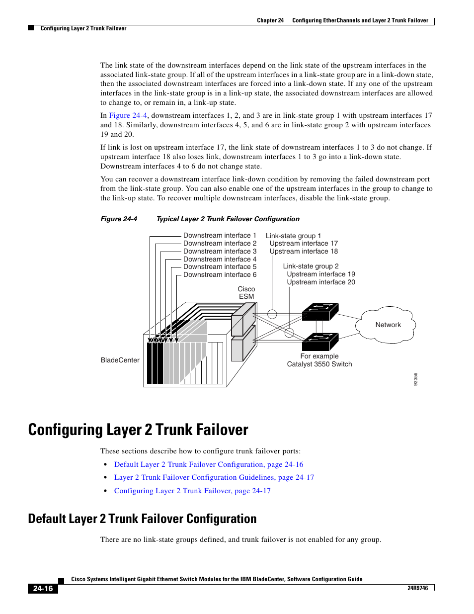 Configuring layer 2 trunk failover, Default layer 2 trunk failover configuration | IBM 12.1(22)EA6 User Manual | Page 464 / 550