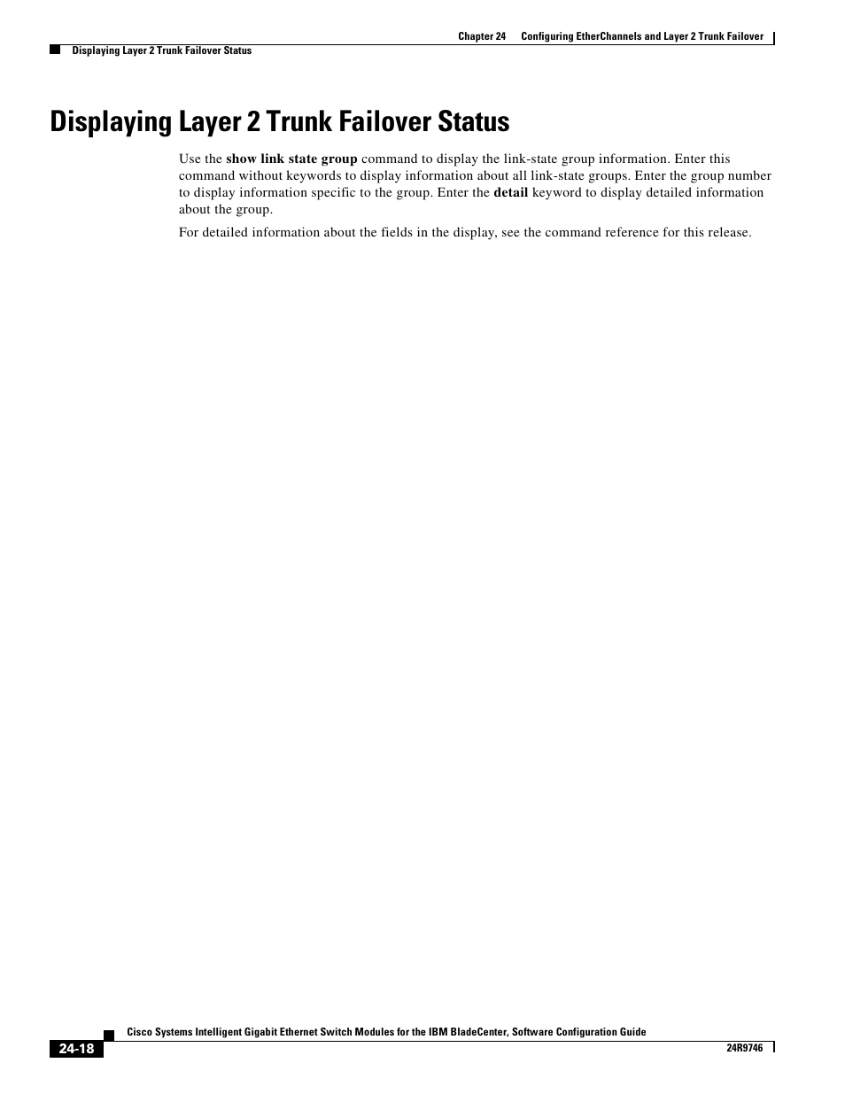 Displaying layer 2 trunk failover status | IBM 12.1(22)EA6 User Manual | Page 466 / 550