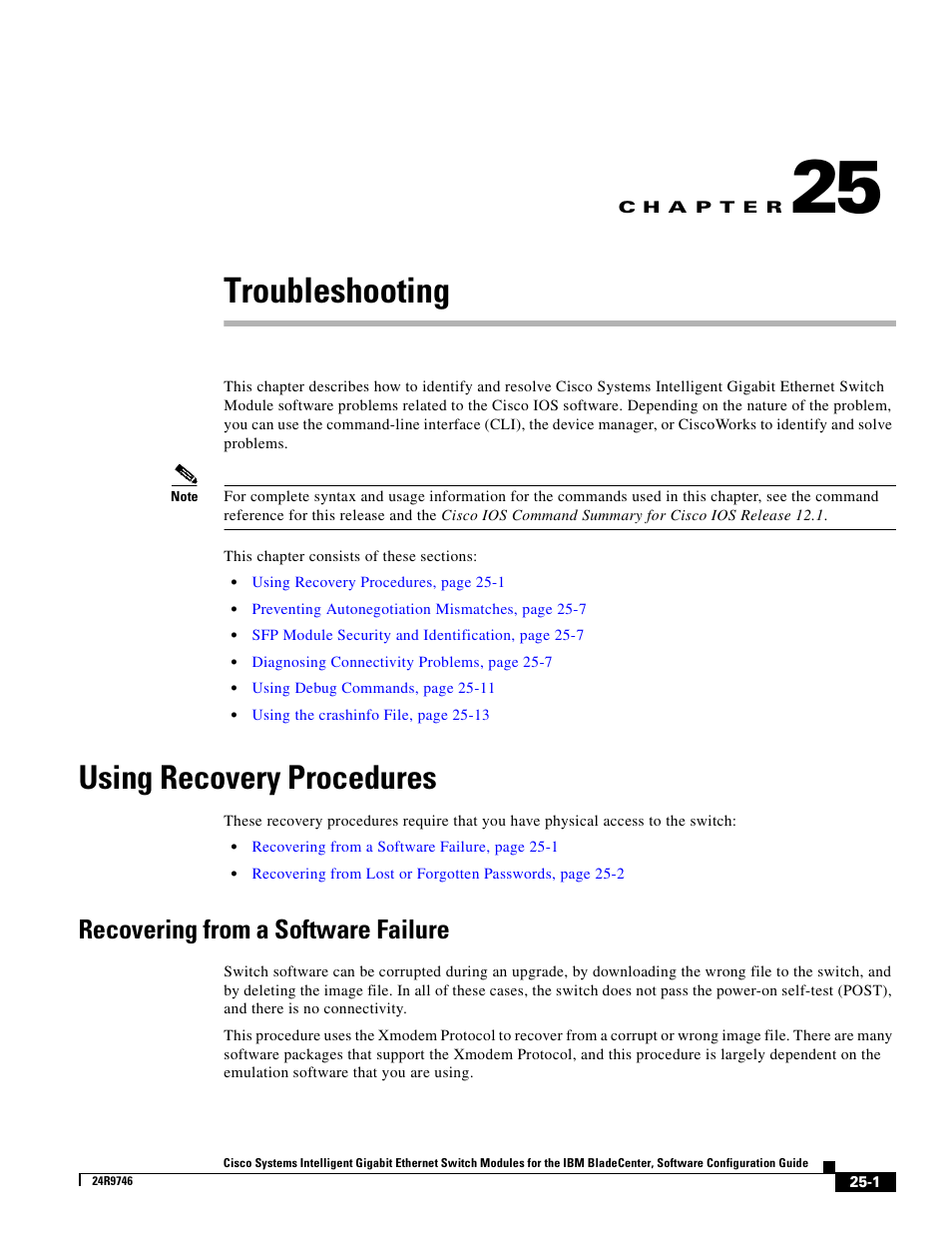 Troubleshooting, Using recovery procedures, Recovering from a software failure | C h a p t e r | IBM 12.1(22)EA6 User Manual | Page 467 / 550