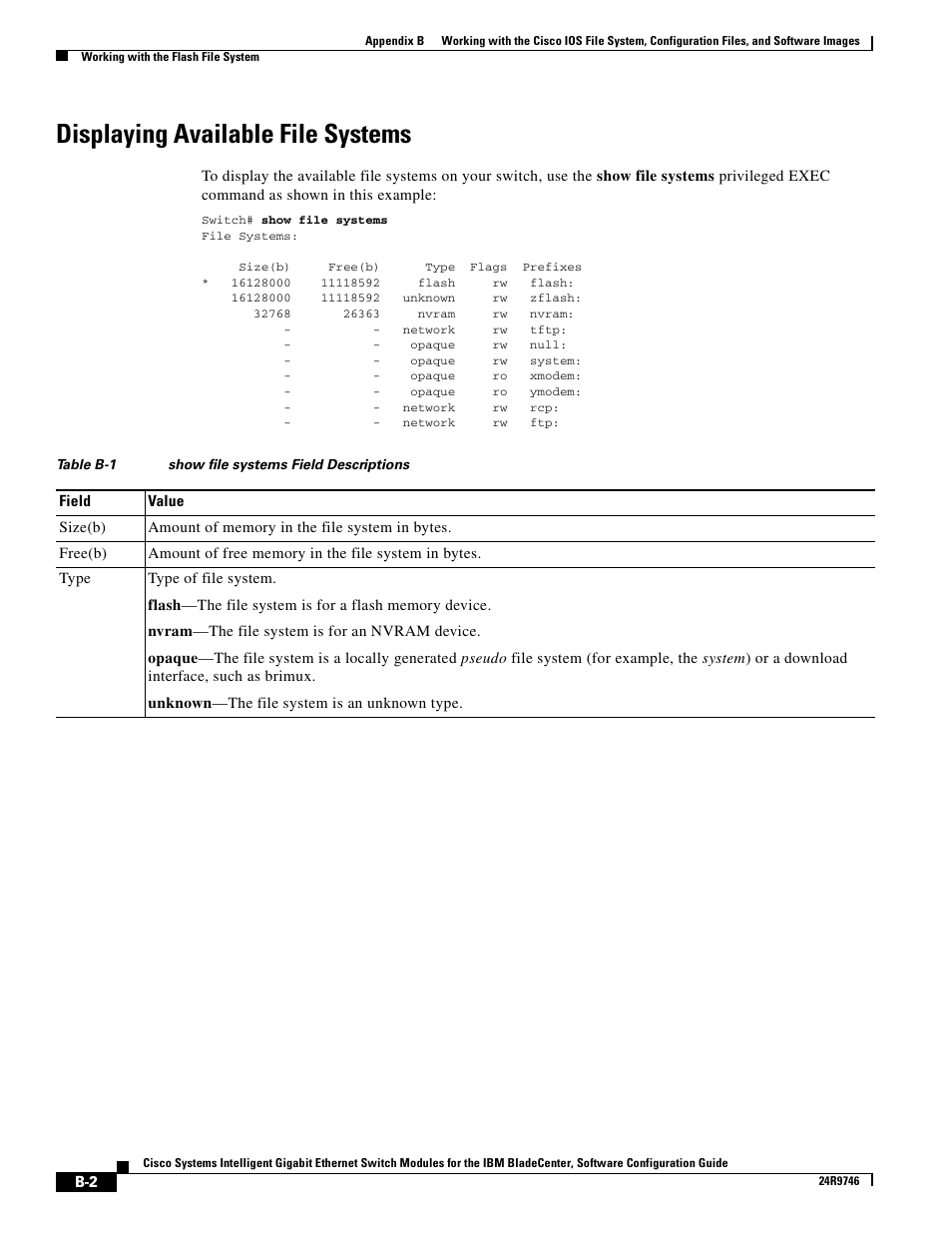 Displaying available file systems | IBM 12.1(22)EA6 User Manual | Page 486 / 550