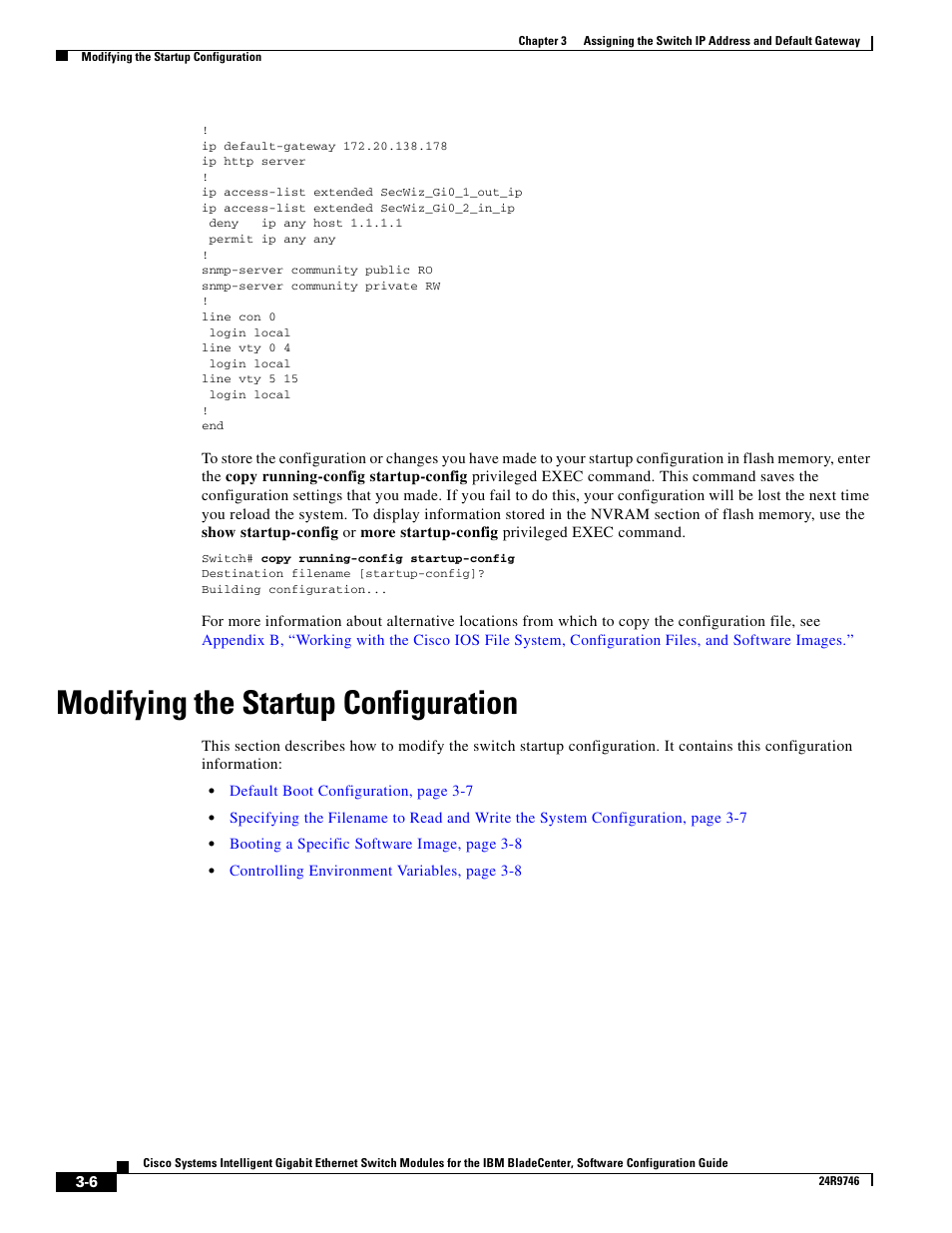 Modifying the startup configuration | IBM 12.1(22)EA6 User Manual | Page 50 / 550