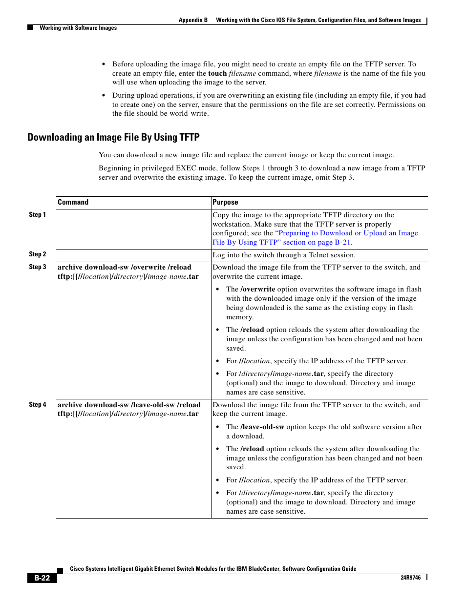 Downloading an image file by using tftp | IBM 12.1(22)EA6 User Manual | Page 506 / 550
