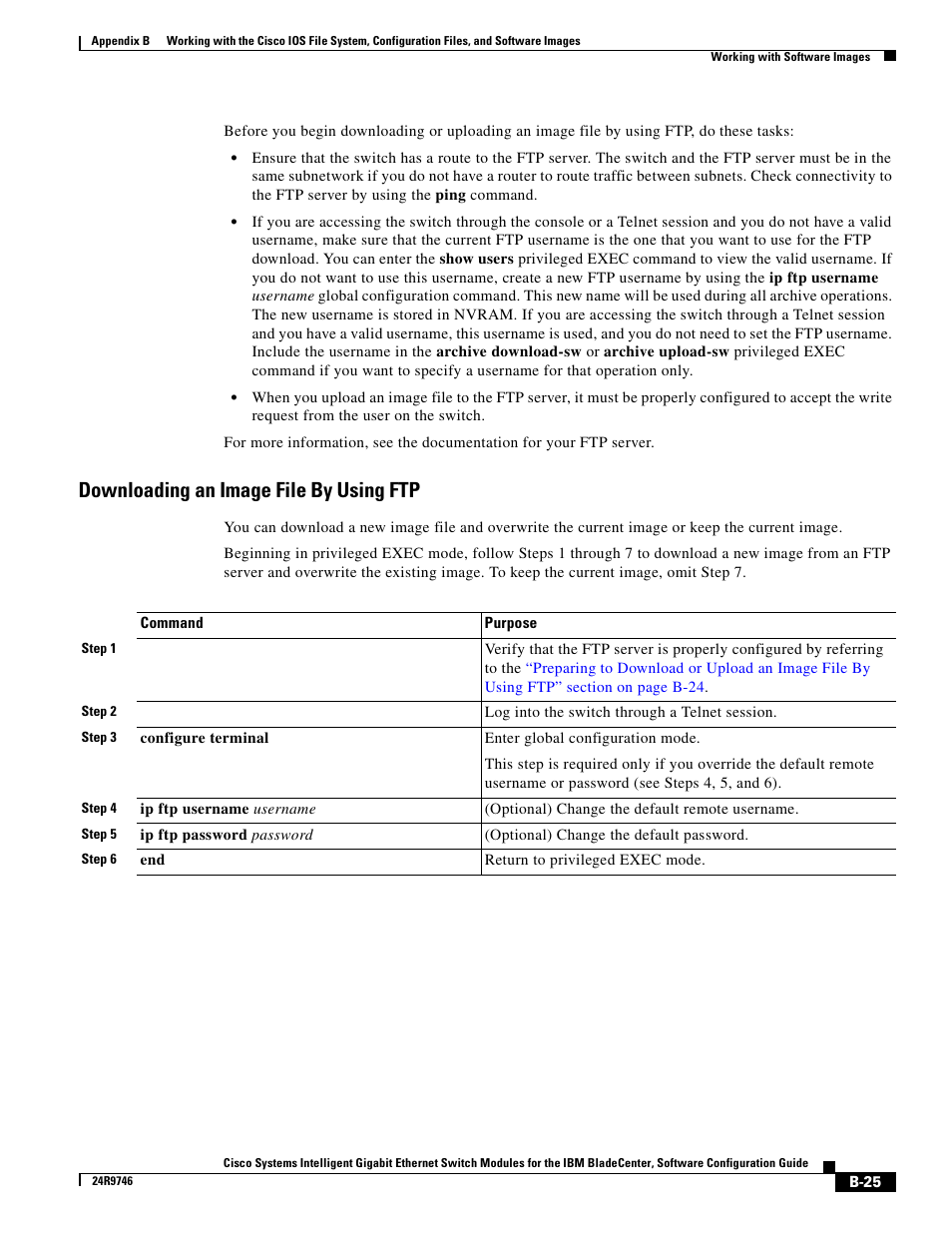 Downloading an image file by using ftp | IBM 12.1(22)EA6 User Manual | Page 509 / 550