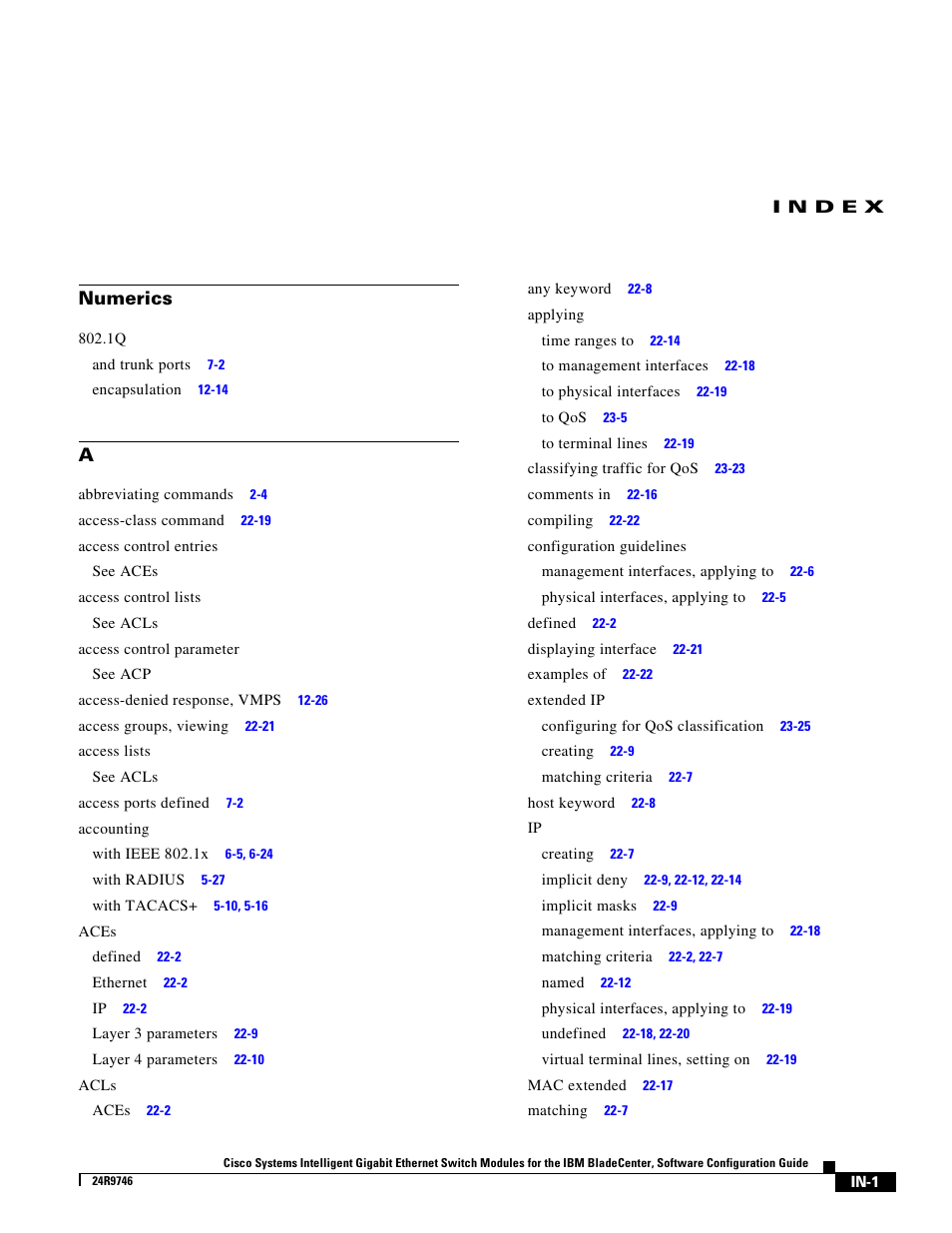 Index, N d e x | IBM 12.1(22)EA6 User Manual | Page 523 / 550