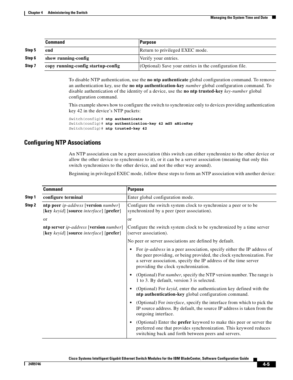 Configuring ntp associations | IBM 12.1(22)EA6 User Manual | Page 61 / 550