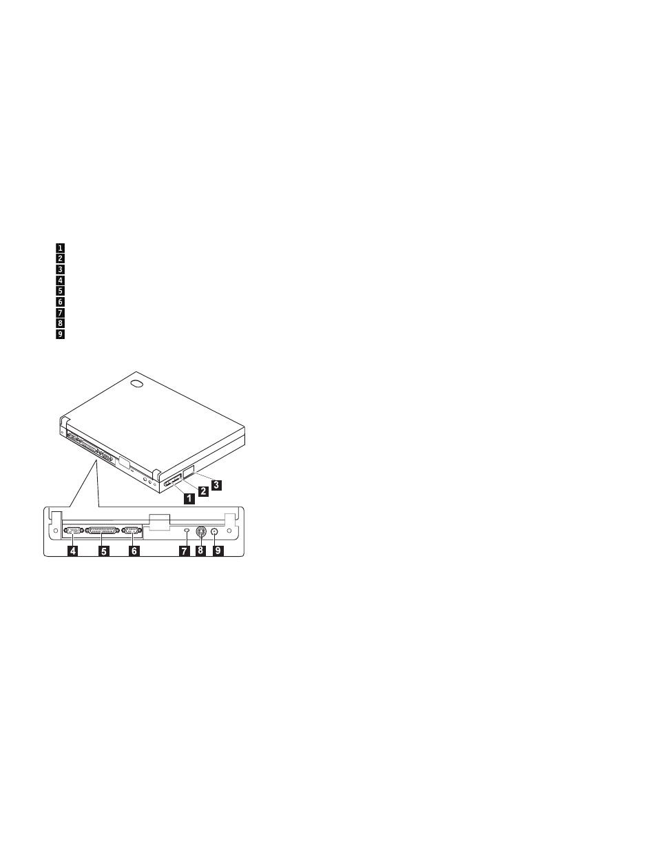 Rear view | IBM THINKPAD 760C/CD (9546) User Manual | Page 335 / 630