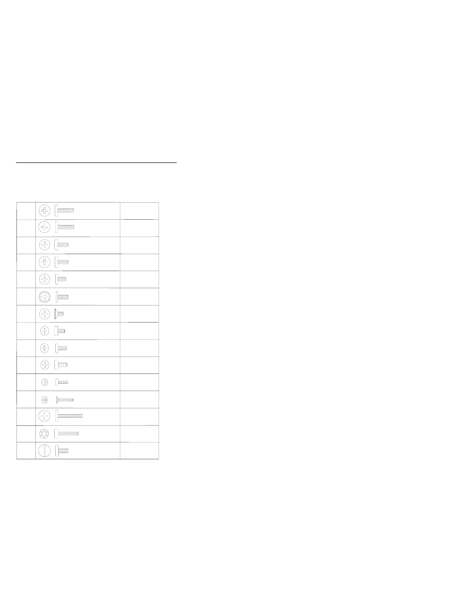 Screw size chart | IBM THINKPAD 760C/CD (9546) User Manual | Page 34 / 630