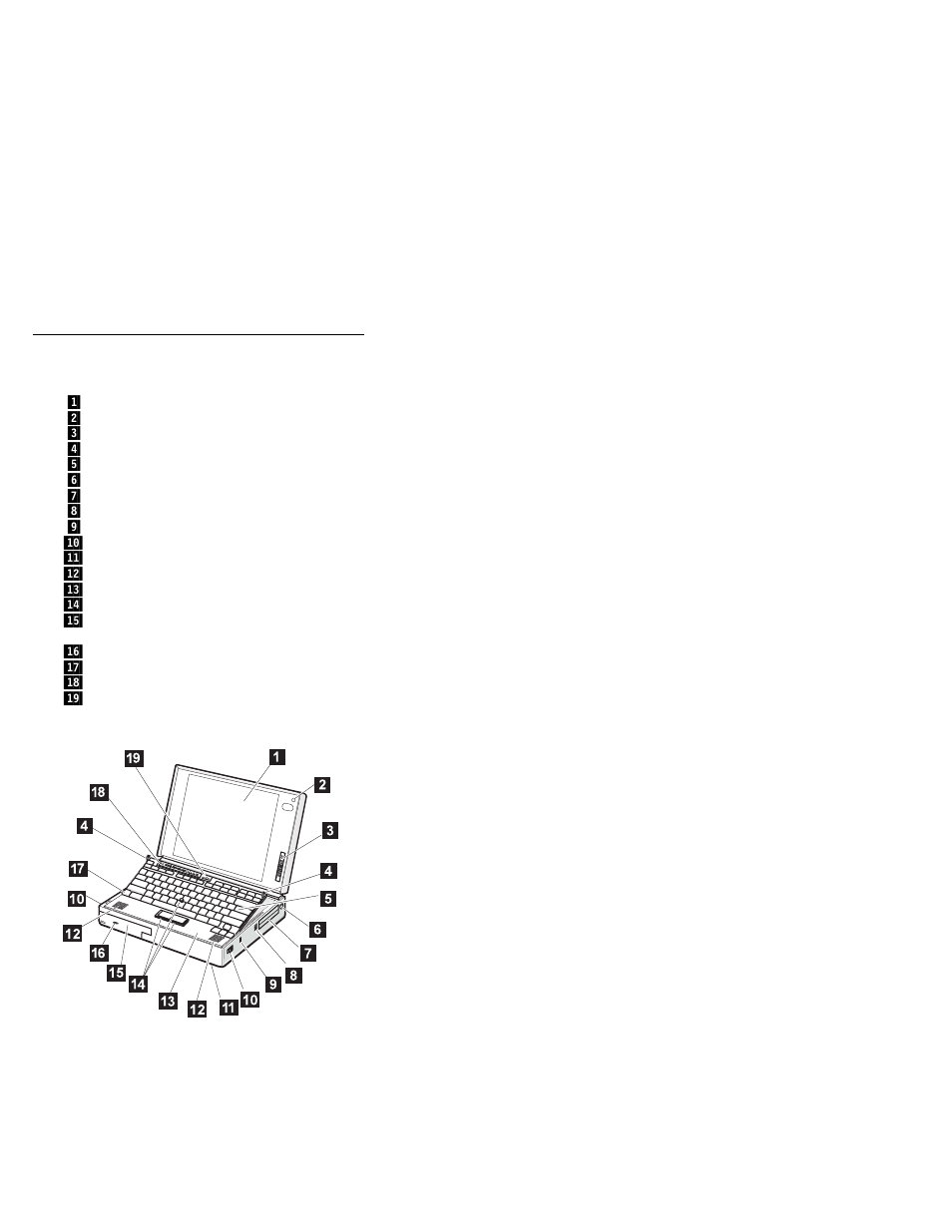 Locations, Front view, Locations front view | IBM THINKPAD 760C/CD (9546) User Manual | Page 490 / 630