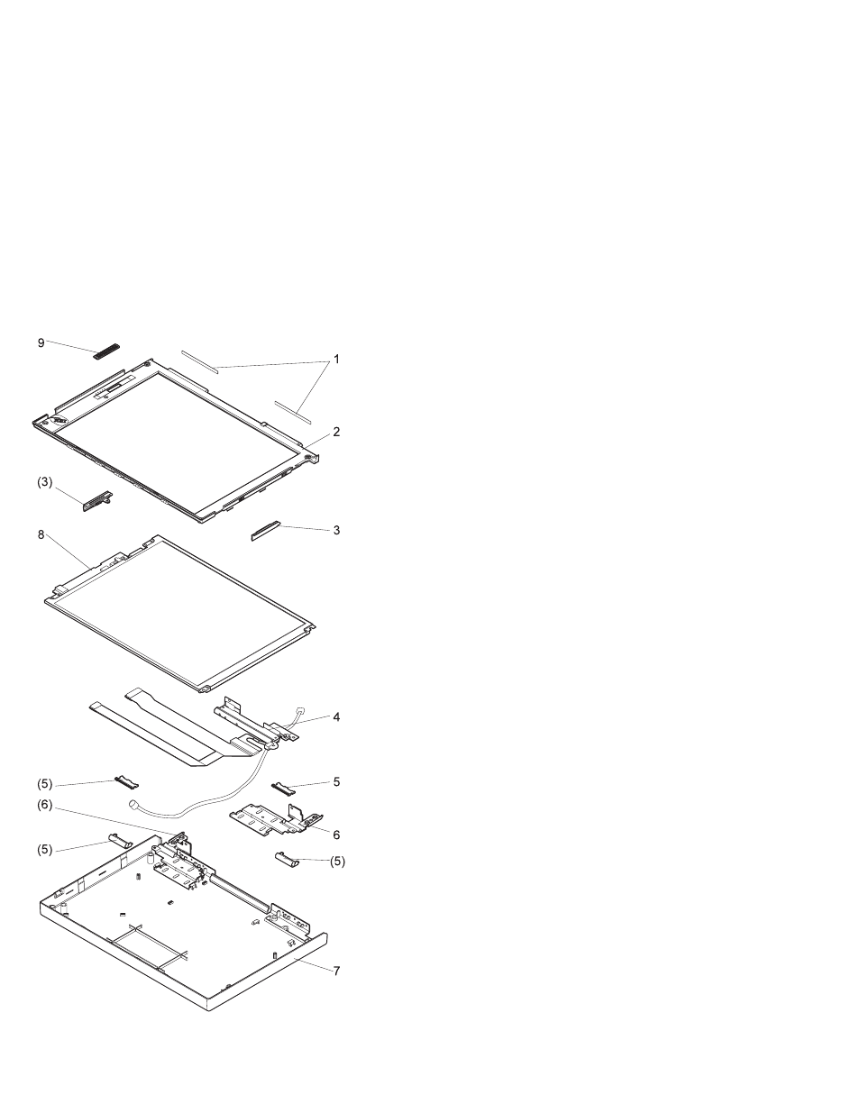 Lcd unit, 12.1 svga (p/n 29h9226 | IBM THINKPAD 760C/CD (9546) User Manual | Page 534 / 630