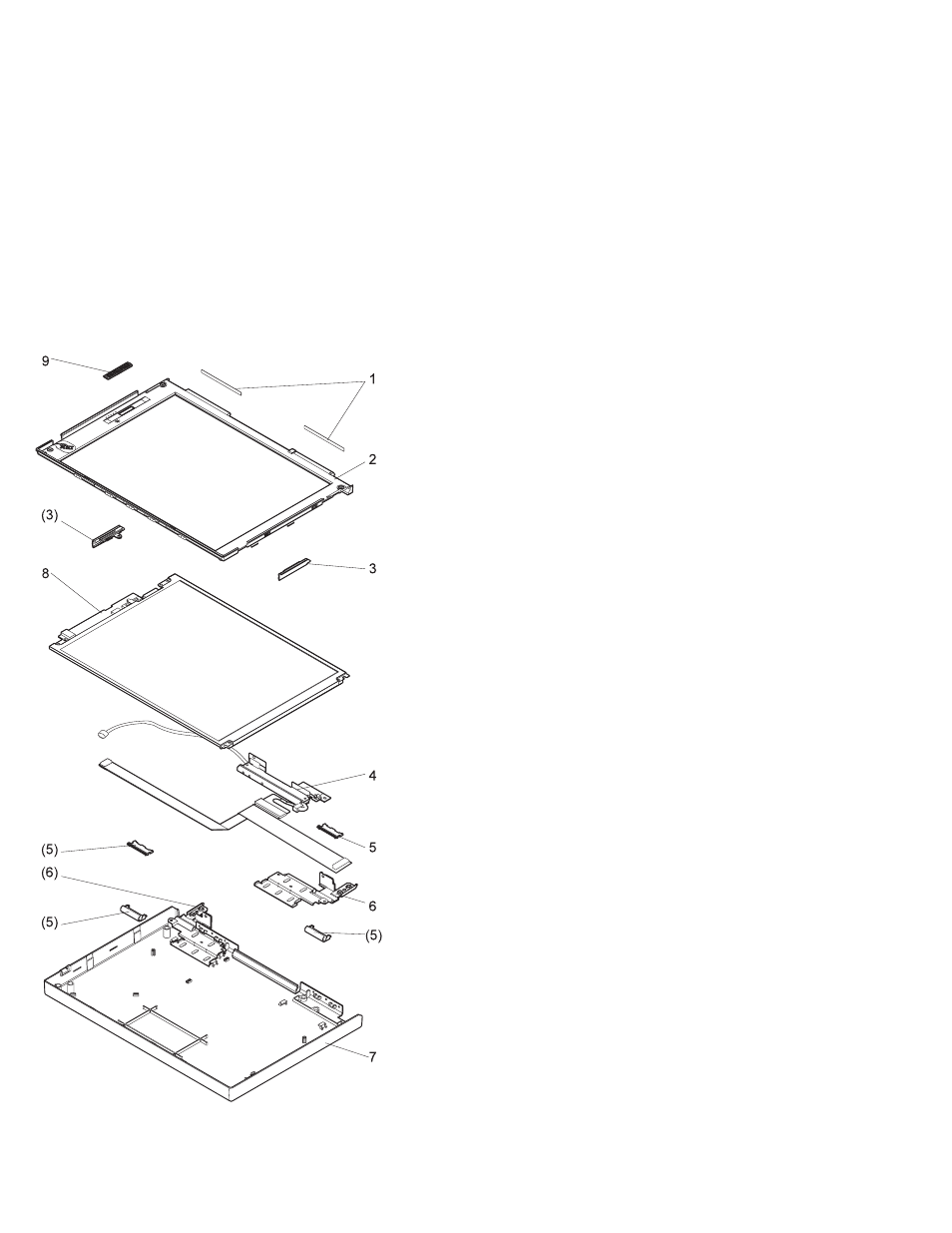 Lcd unit, 12.1 svga (p/n 46h5725) | IBM THINKPAD 760C/CD (9546) User Manual | Page 548 / 630