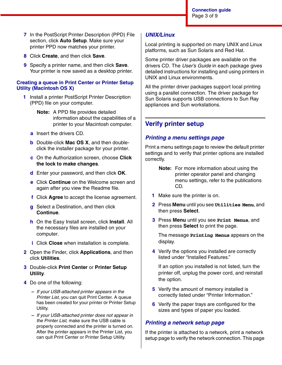 Verify printer setup | IBM INFOPRINT COLOR 1464 User Manual | Page 16 / 40