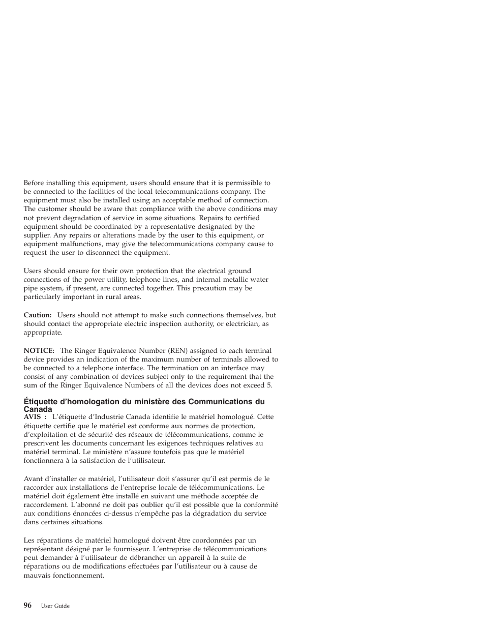 Canada | IBM NETVISTA X40 6643 User Manual | Page 112 / 120
