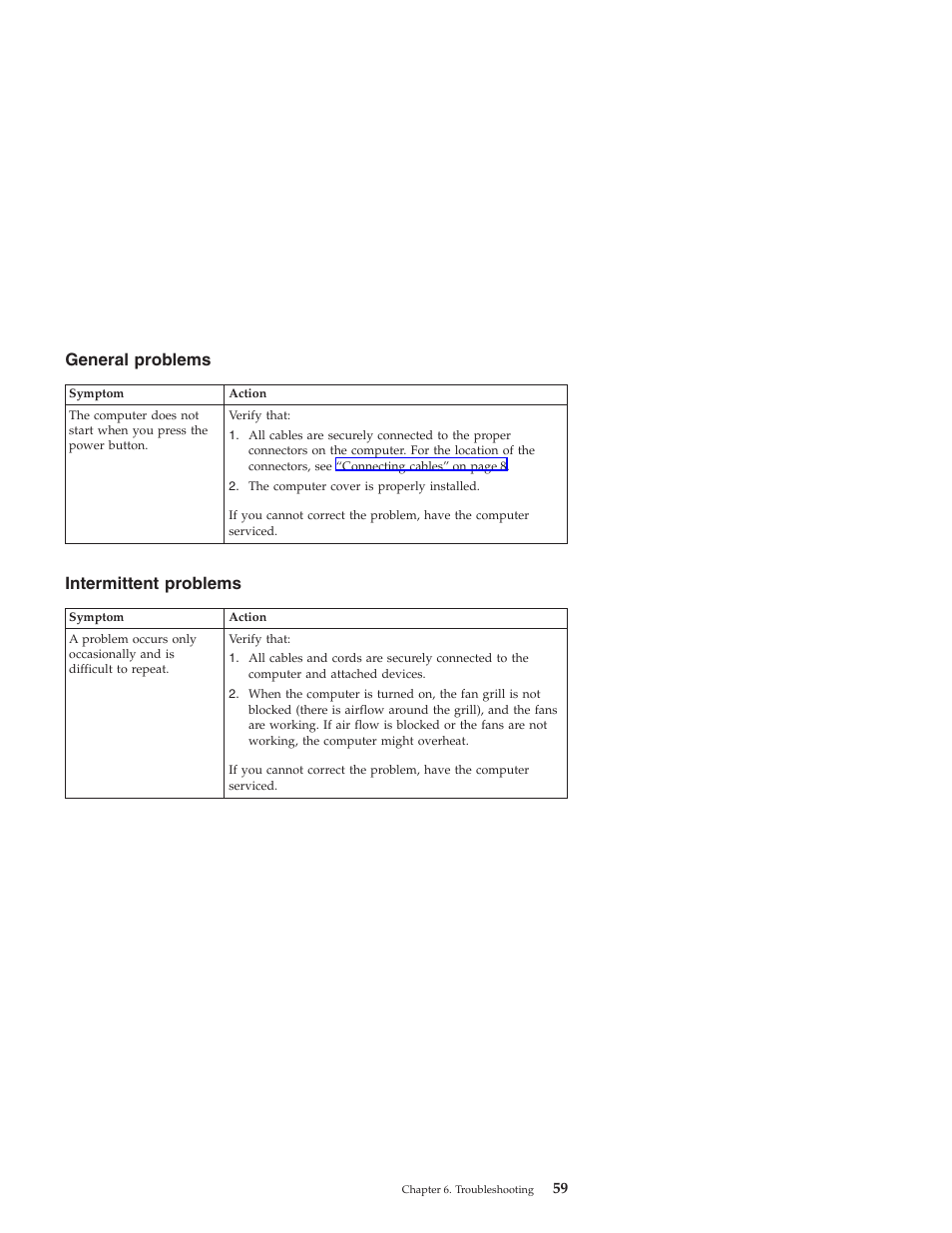 General problems, Intermittent problems | IBM NETVISTA X40 6643 User Manual | Page 75 / 120