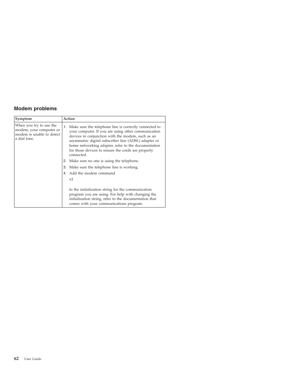 Modem problems | IBM NETVISTA X40 6643 User Manual | Page 78 / 120