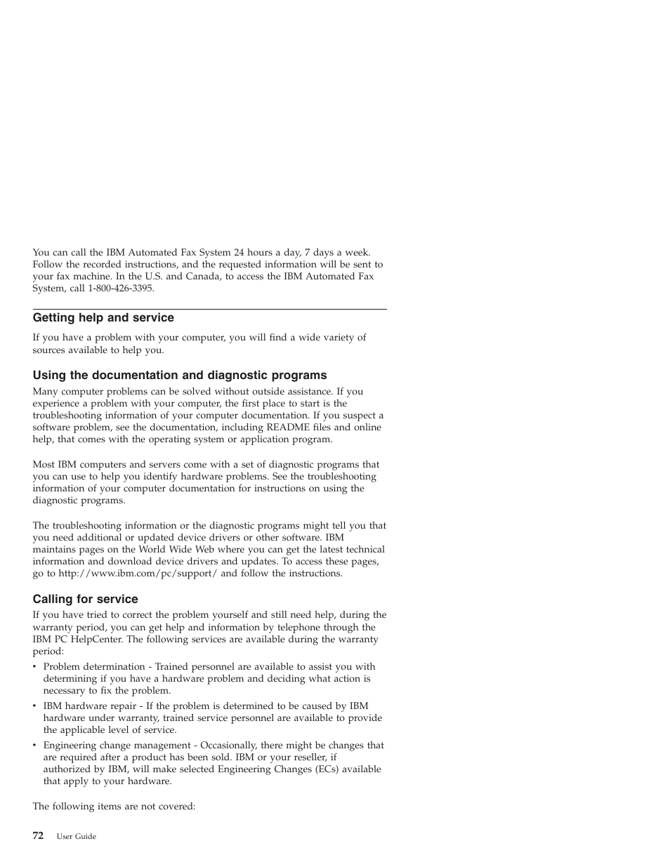Getting help and service, Using the documentation and diagnostic programs, Calling for service | IBM NETVISTA X40 6643 User Manual | Page 88 / 120