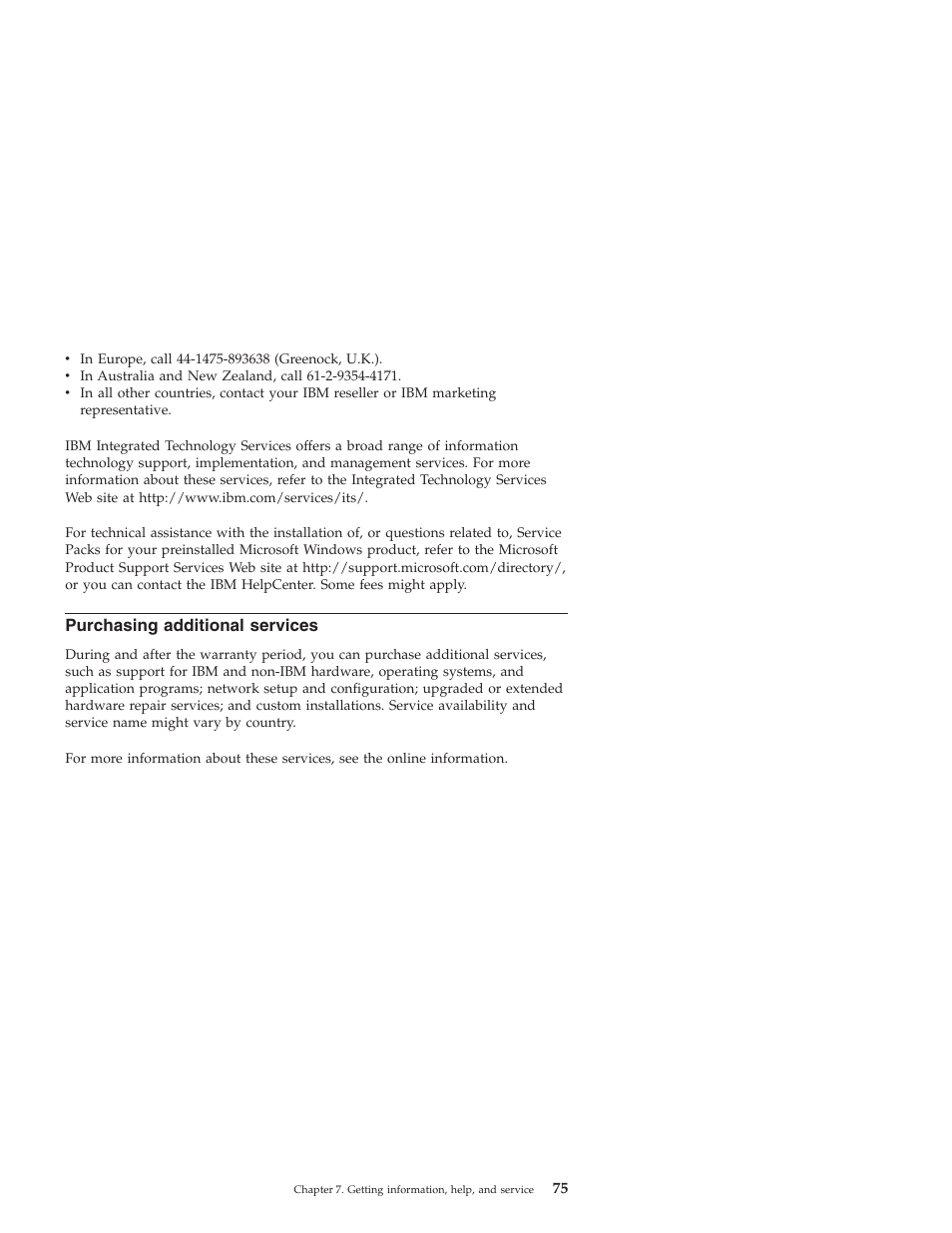Purchasing additional services | IBM NETVISTA X40 6643 User Manual | Page 91 / 120