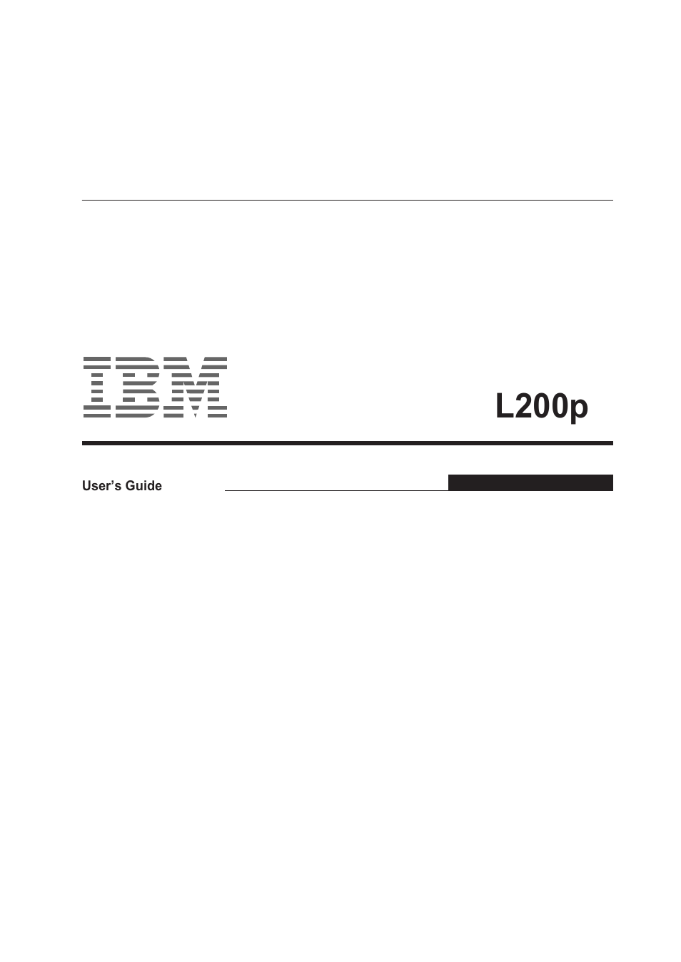 IBM L200p User Manual | 30 pages