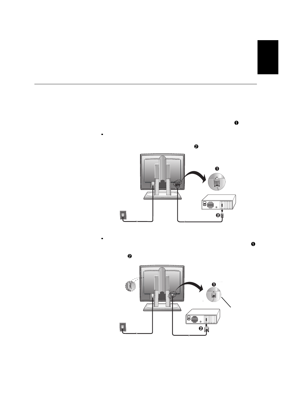 Connecting your monitor | IBM L200p User Manual | Page 9 / 30