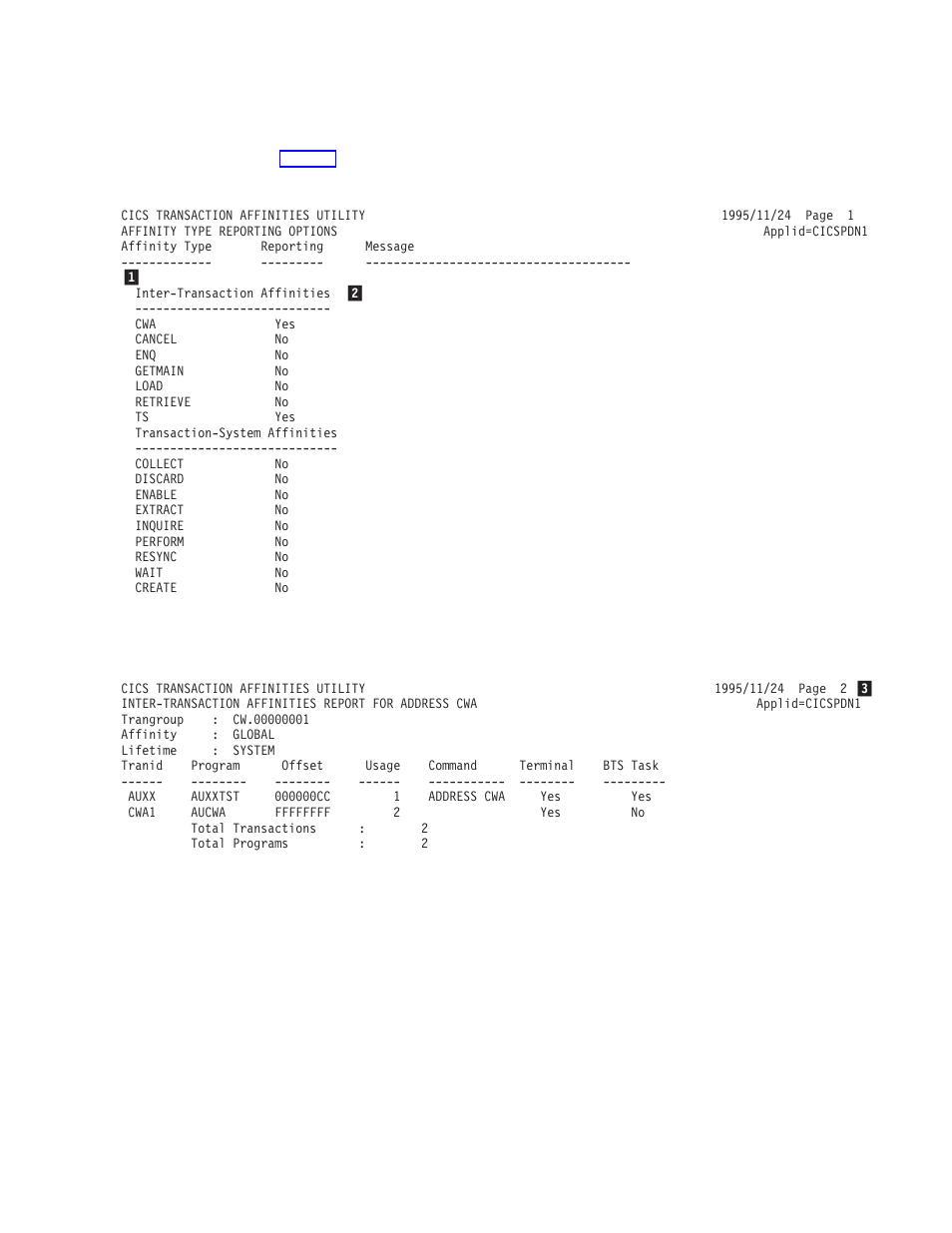 Affinity report | IBM Transaction Server OS User Manual | Page 59 / 103