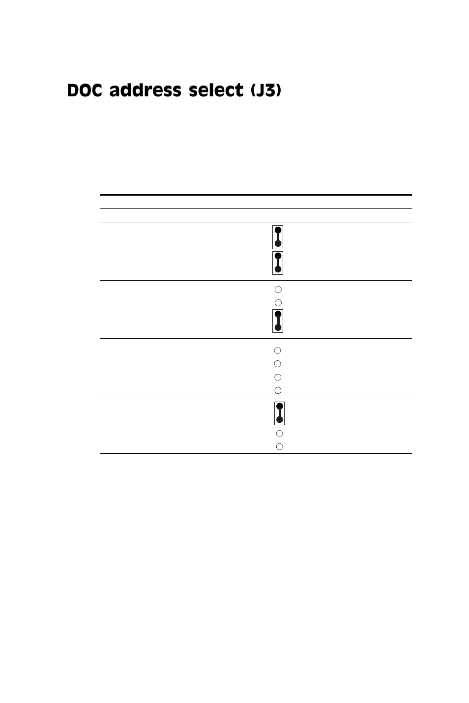 Doc address select (j3) | IBM All-in-One Super7 Single Board Computer PCM-5896 User Manual | Page 30 / 128