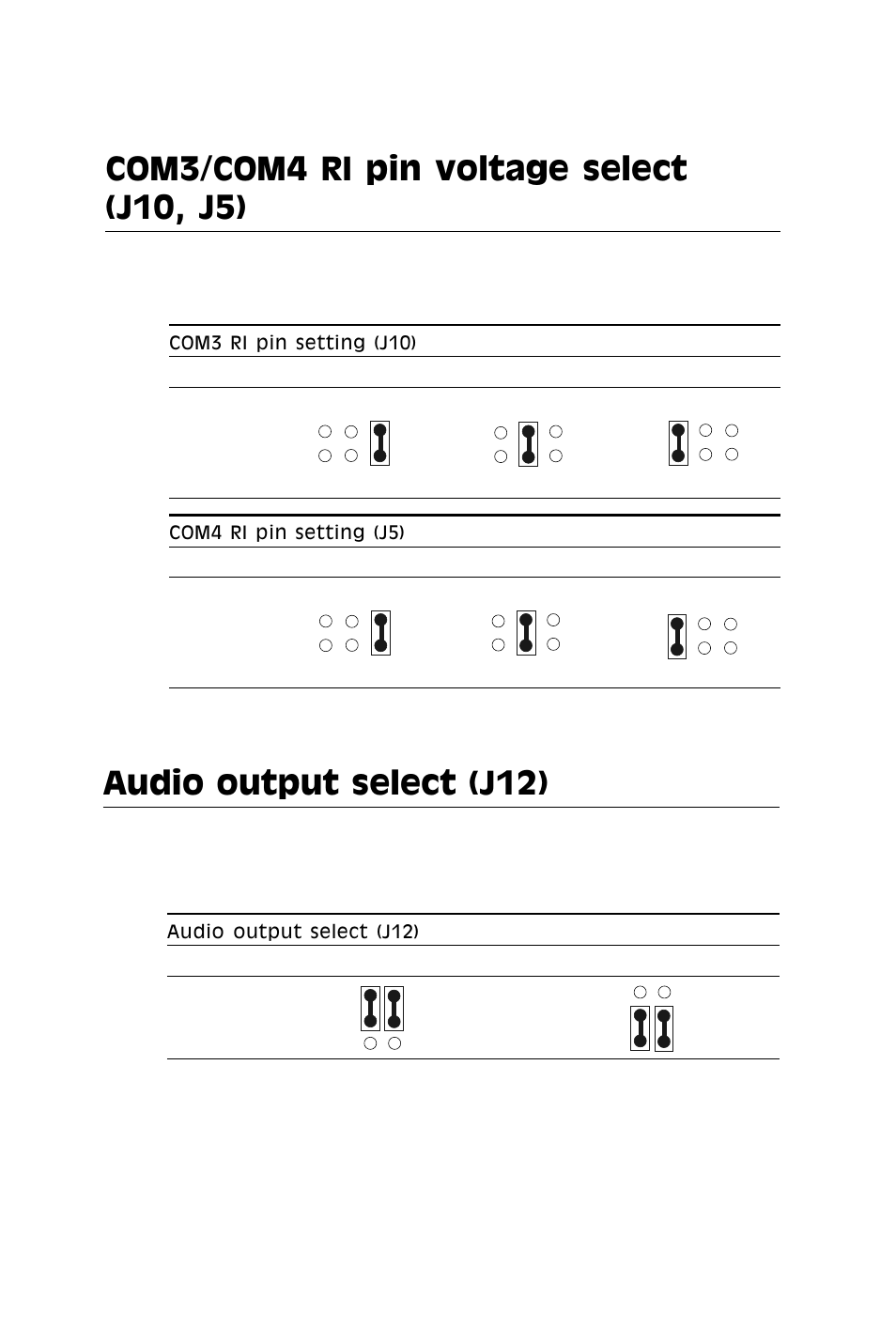 Audio output select (j12) | IBM All-in-One Super7 Single Board Computer PCM-5896 User Manual | Page 33 / 128