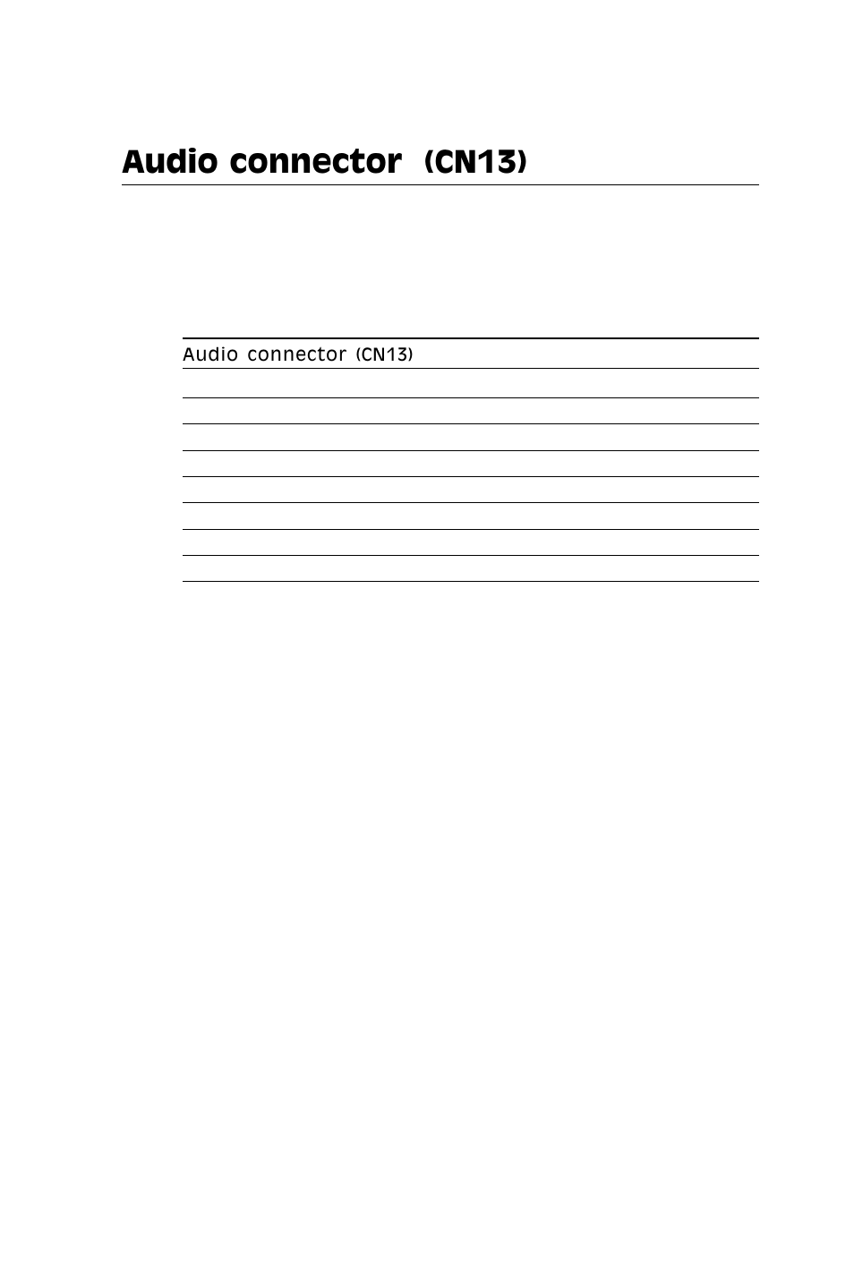 Audio connector (cn13) | IBM All-in-One Super7 Single Board Computer PCM-5896 User Manual | Page 46 / 128