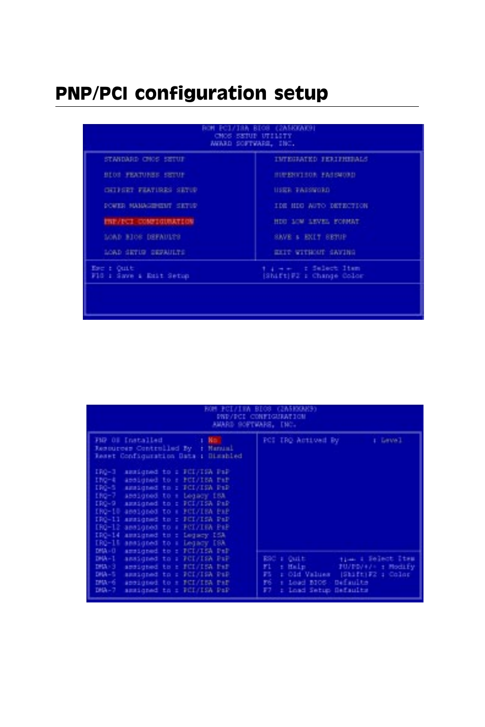 Pnp/pci configuration setup | IBM All-in-One Super7 Single Board Computer PCM-5896 User Manual | Page 79 / 128