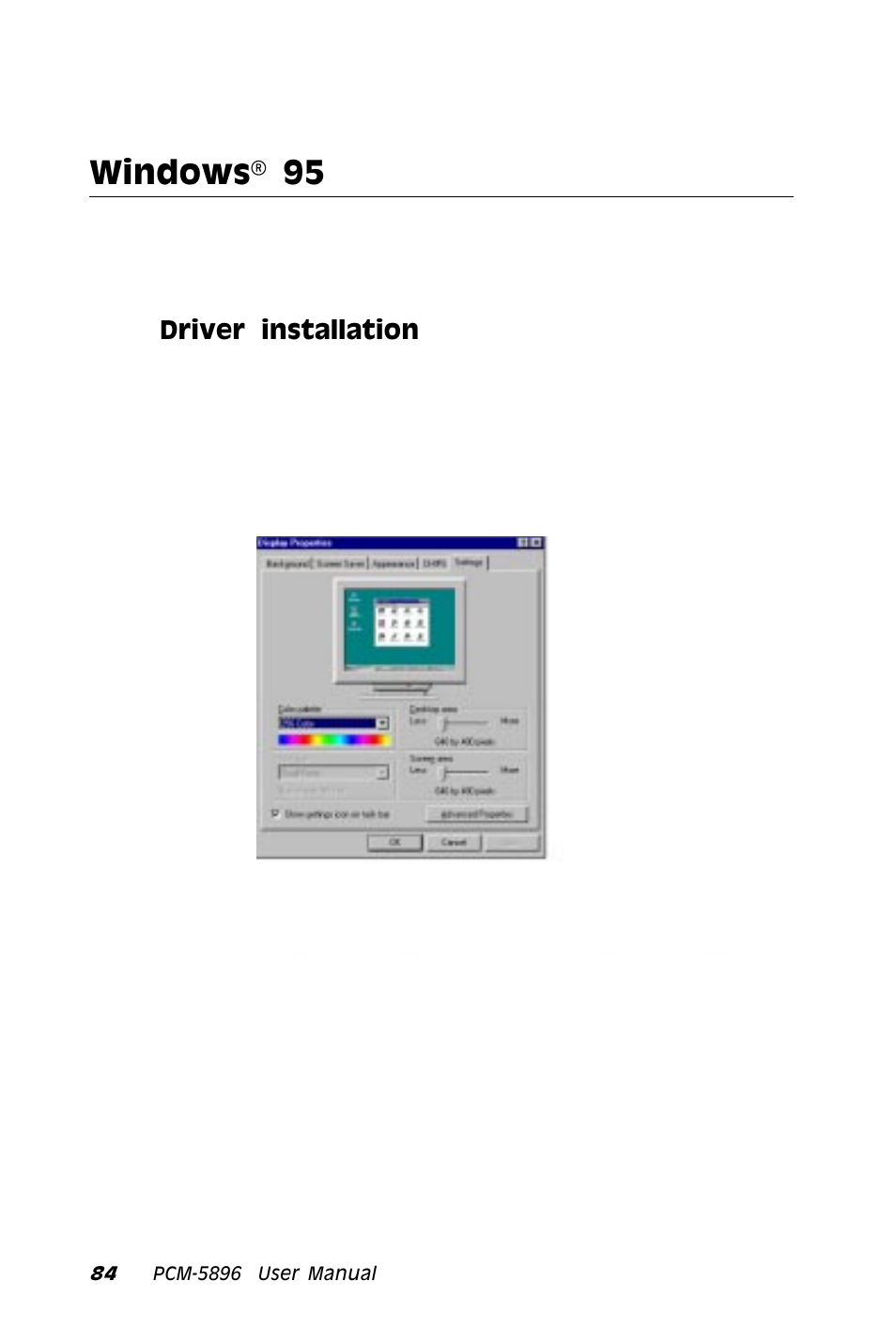 Windows® 95 | IBM All-in-One Super7 Single Board Computer PCM-5896 User Manual | Page 96 / 128