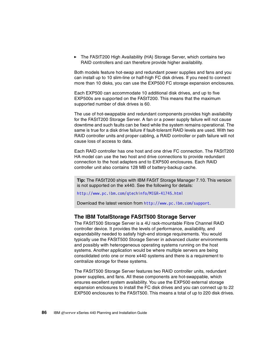 The ibm totalstorage fastt500 storage server | IBM 440 User Manual | Page 100 / 202