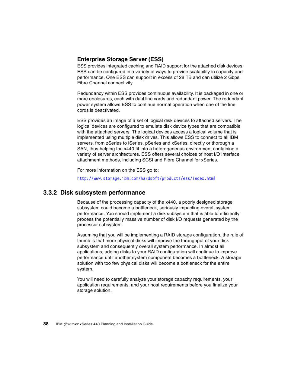 2 disk subsystem performance | IBM 440 User Manual | Page 102 / 202