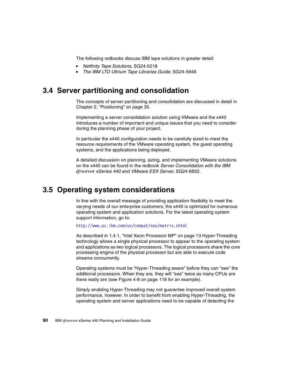 4 server partitioning and consolidation, 5 operating system considerations | IBM 440 User Manual | Page 104 / 202