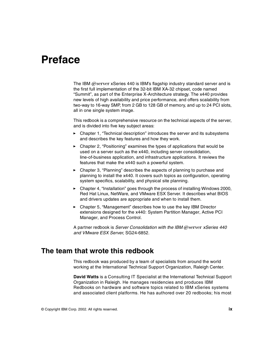 Preface, The team that wrote this redbook | IBM 440 User Manual | Page 11 / 202