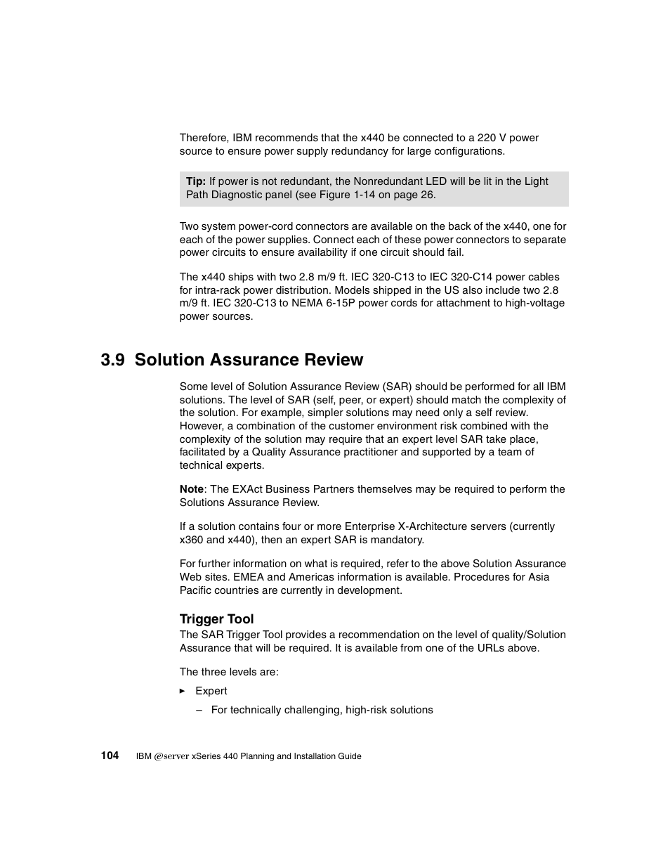 9 solution assurance review, Solution assurance review | IBM 440 User Manual | Page 118 / 202