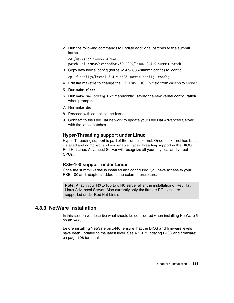 3 netware installation | IBM 440 User Manual | Page 135 / 202