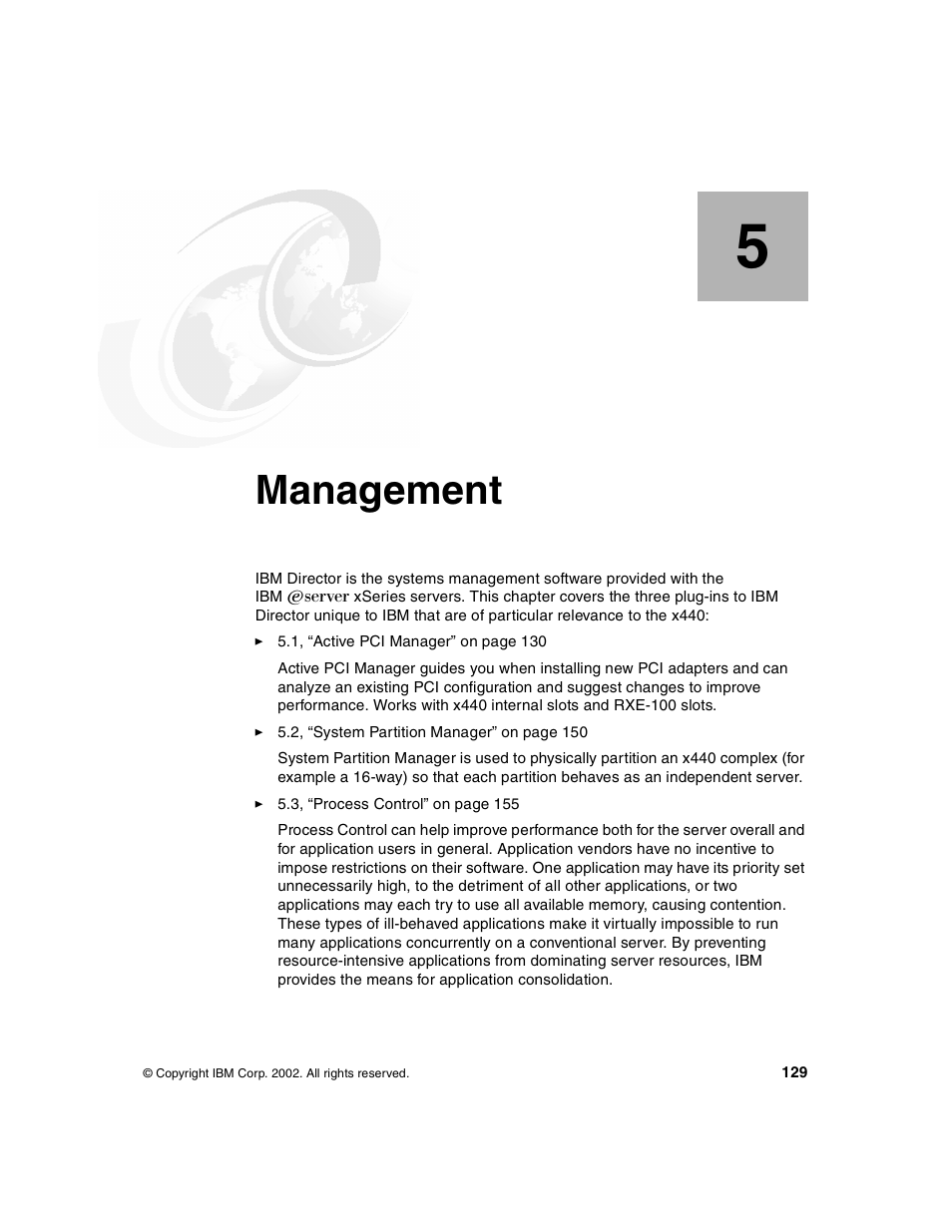 Chapter 5. management, Er 5, Management | IBM 440 User Manual | Page 143 / 202