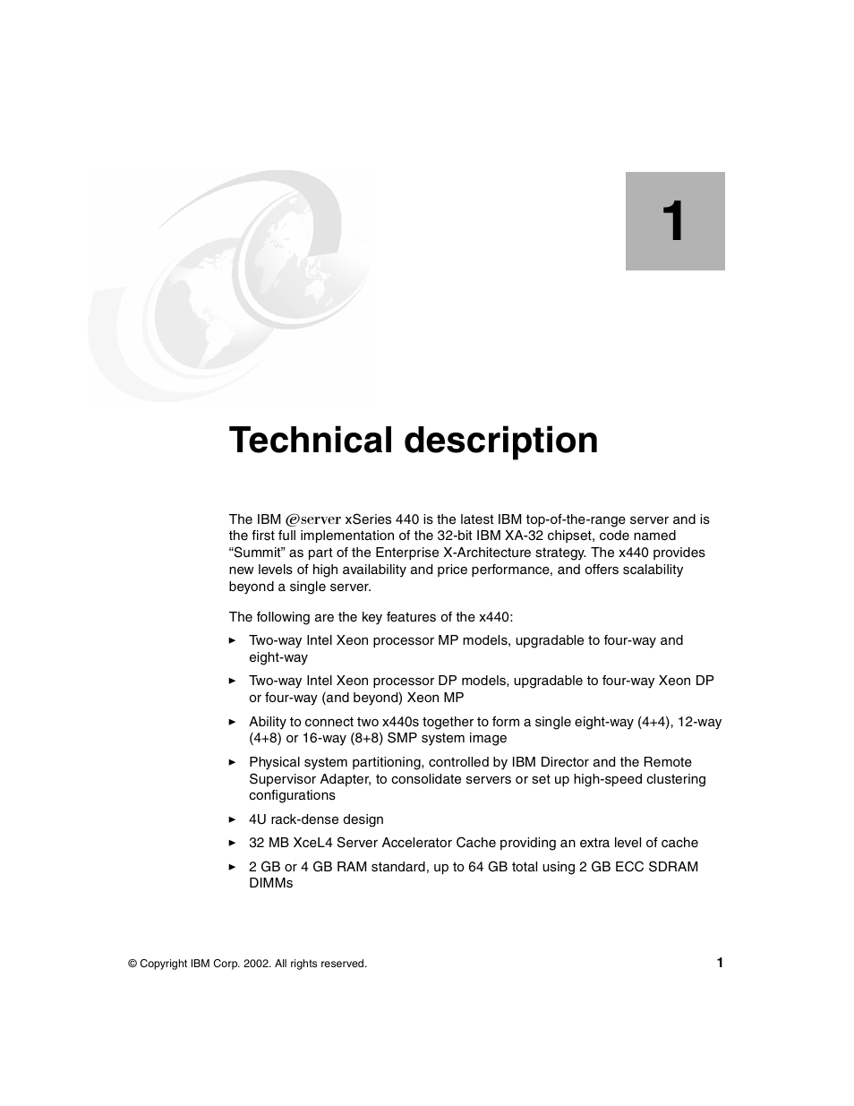 Chapter 1. technical description, Er 1, Technical description | IBM 440 User Manual | Page 15 / 202