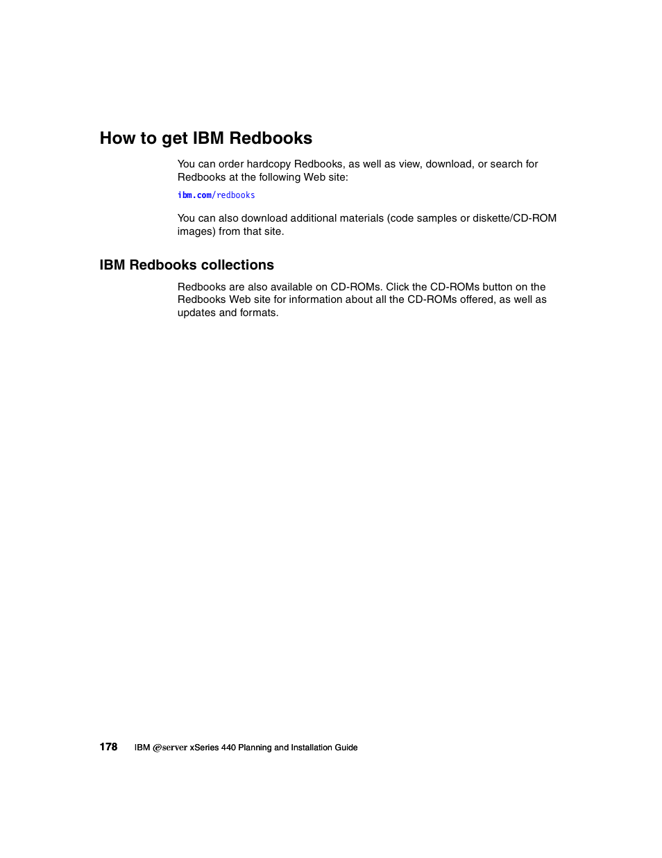 How to get ibm redbooks, Ibm redbooks collections | IBM 440 User Manual | Page 192 / 202