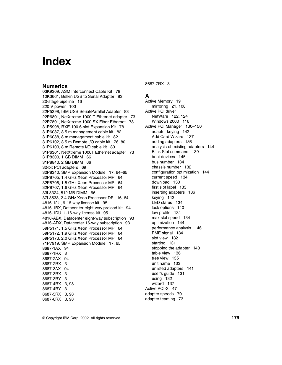 Index | IBM 440 User Manual | Page 193 / 202