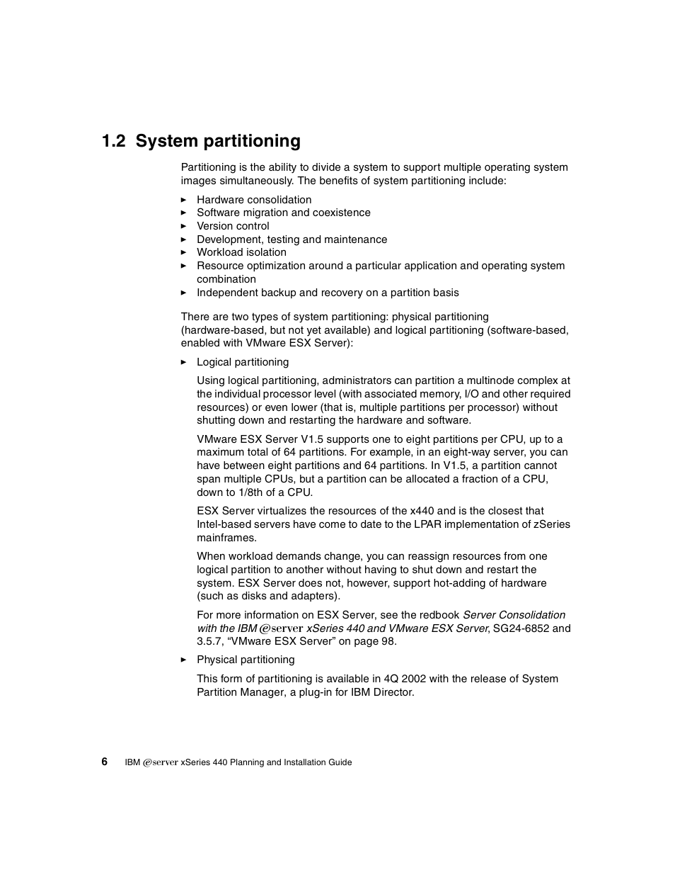 2 system partitioning | IBM 440 User Manual | Page 20 / 202