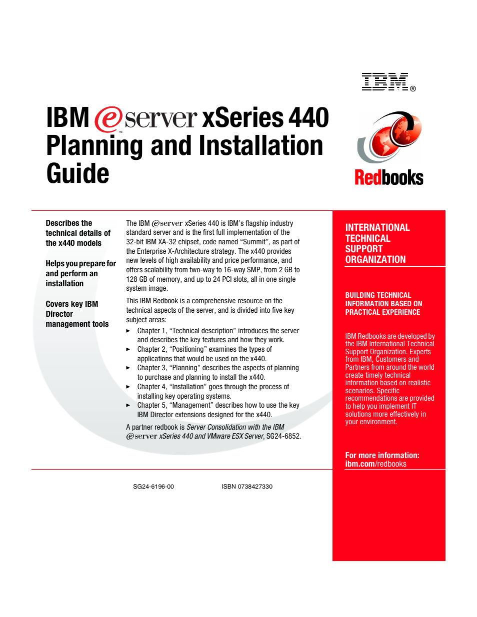 Back cover, Ibm xseries 440 planning and installation guide | IBM 440 User Manual | Page 202 / 202