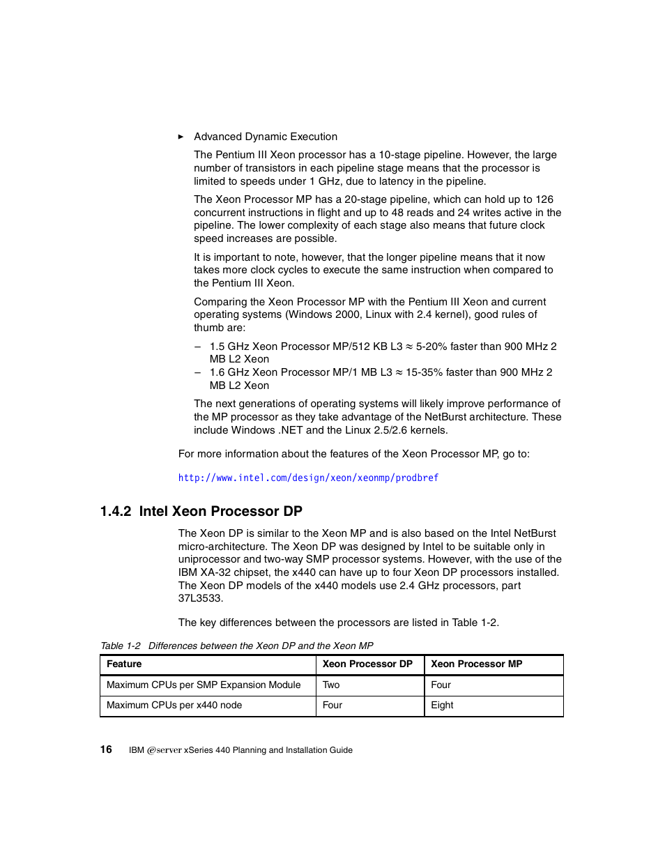 2 intel xeon processor dp | IBM 440 User Manual | Page 30 / 202