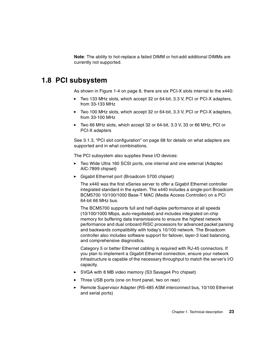 8 pci subsystem | IBM 440 User Manual | Page 37 / 202