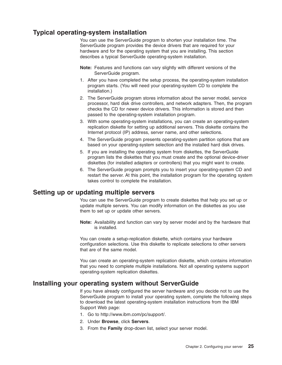 Typical operating-system installation, Setting up or updating multiple servers, Typical | Operating-system, Installation, Setting, Updating, Multiple, Servers, Installing | IBM xSeries 235 User Manual | Page 37 / 66