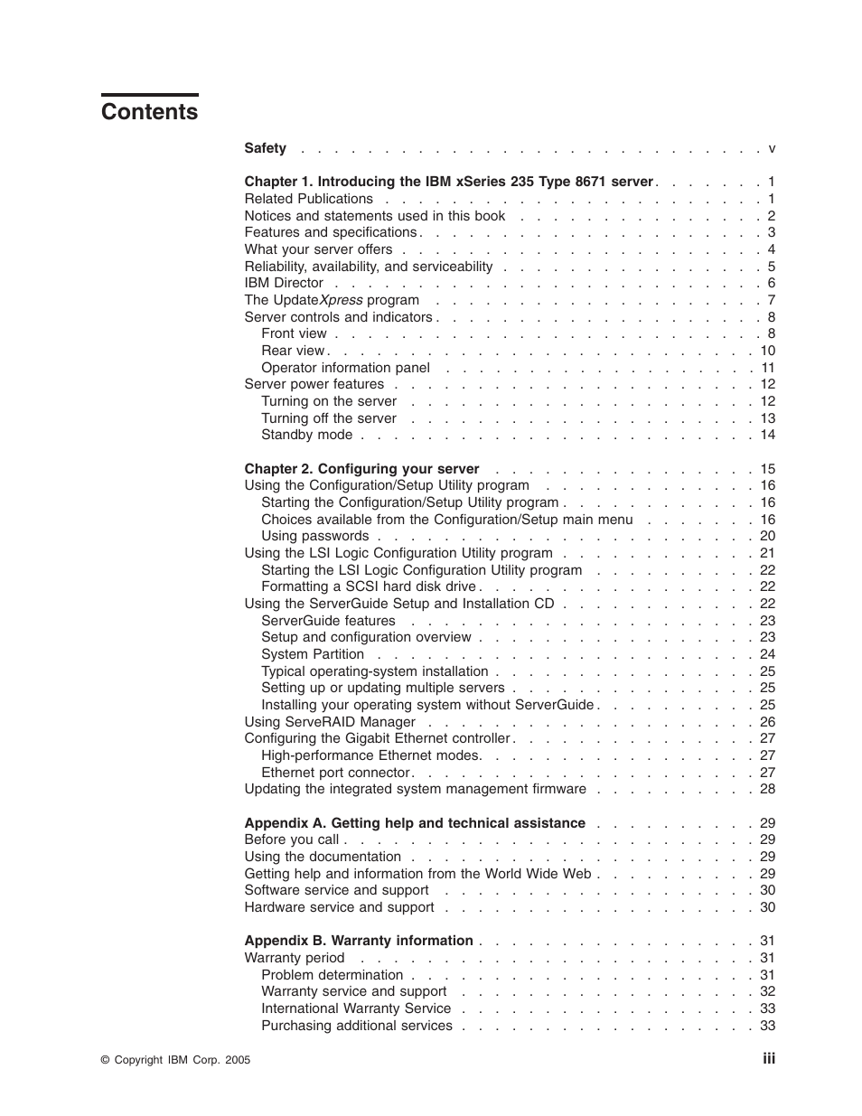 IBM xSeries 235 User Manual | Page 5 / 66